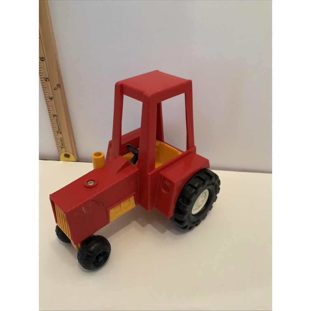 VINTAGE 1980 Fisher Price #331 HUSKY HELPER Red Tractor Farm Toy COOL
